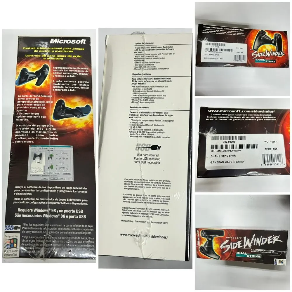 Microsoft Windows 98 Sidewinder Dual Strike USB PC Controller Gamepad NEW Sealed